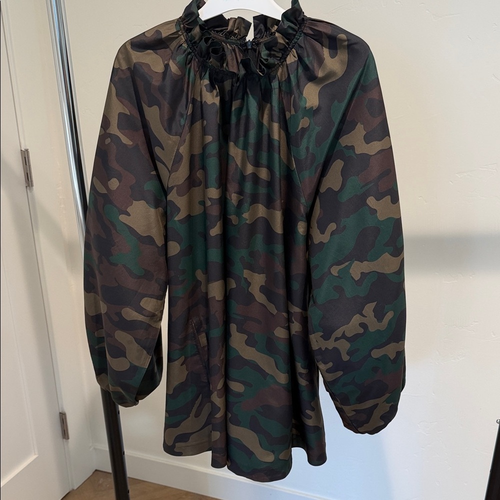 Cynthia Rowley Camouflage Silk Minidress